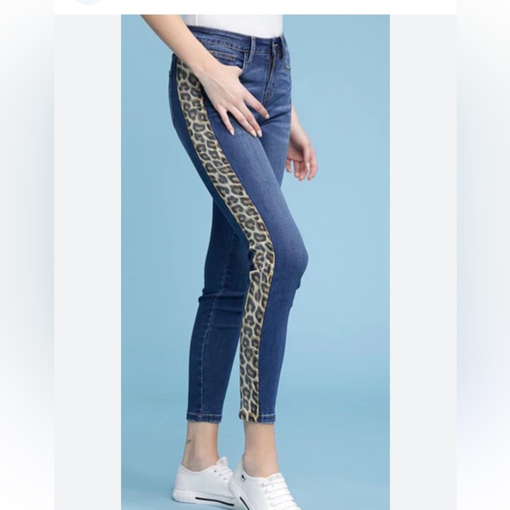 Judy Blue jeans side stripe leopard skinny fit 15/32